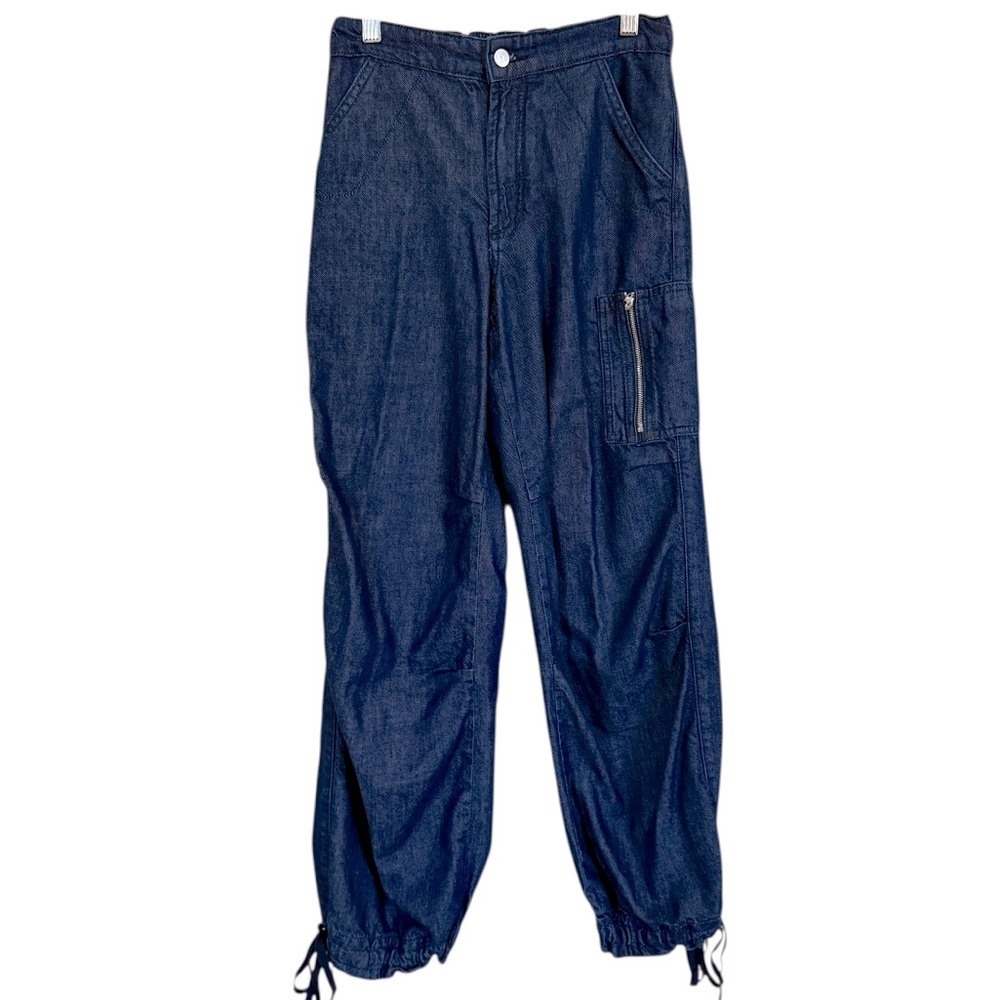 Anthropologie Pilcro Blue Denim Joggers Size 25 Elastic Hem Boho Casual